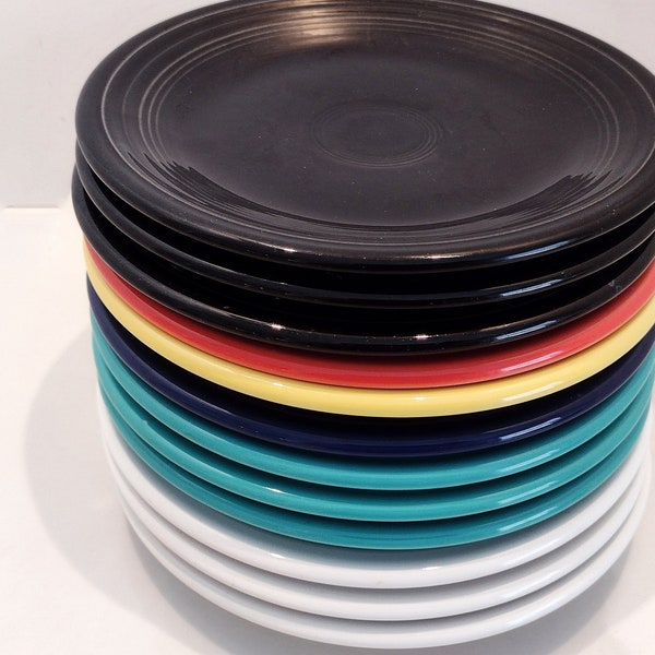Vintage Early Post 86 Fiesta Salad Plates Sold Individually Black, Cobalt, Orange, Yellow, White, Turquoise