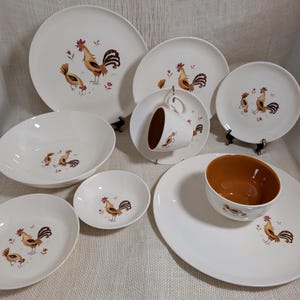 ✨希少作品✨絵皿✨MADE IN  FABRIQUE ✨7点SET✨ Taylor Smith Taylor Break O' Day Dinnerware, Farmyard Roosters