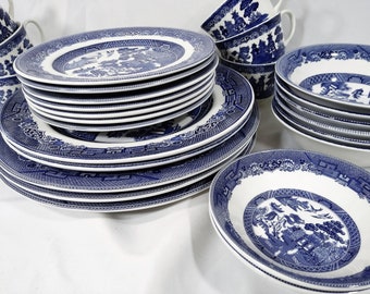 Johnson Brothers Blue Willow vajilla fabricada en Inglaterra nueva apta para lavavajillas congelador y microondas. Piezas vendidas individualmente Etsy Espana