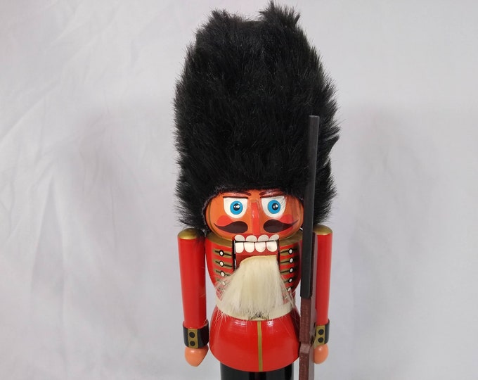 Original Erzgebirge, Expartic Red Soldier Nutcracker 12 1/2 Tall, Made