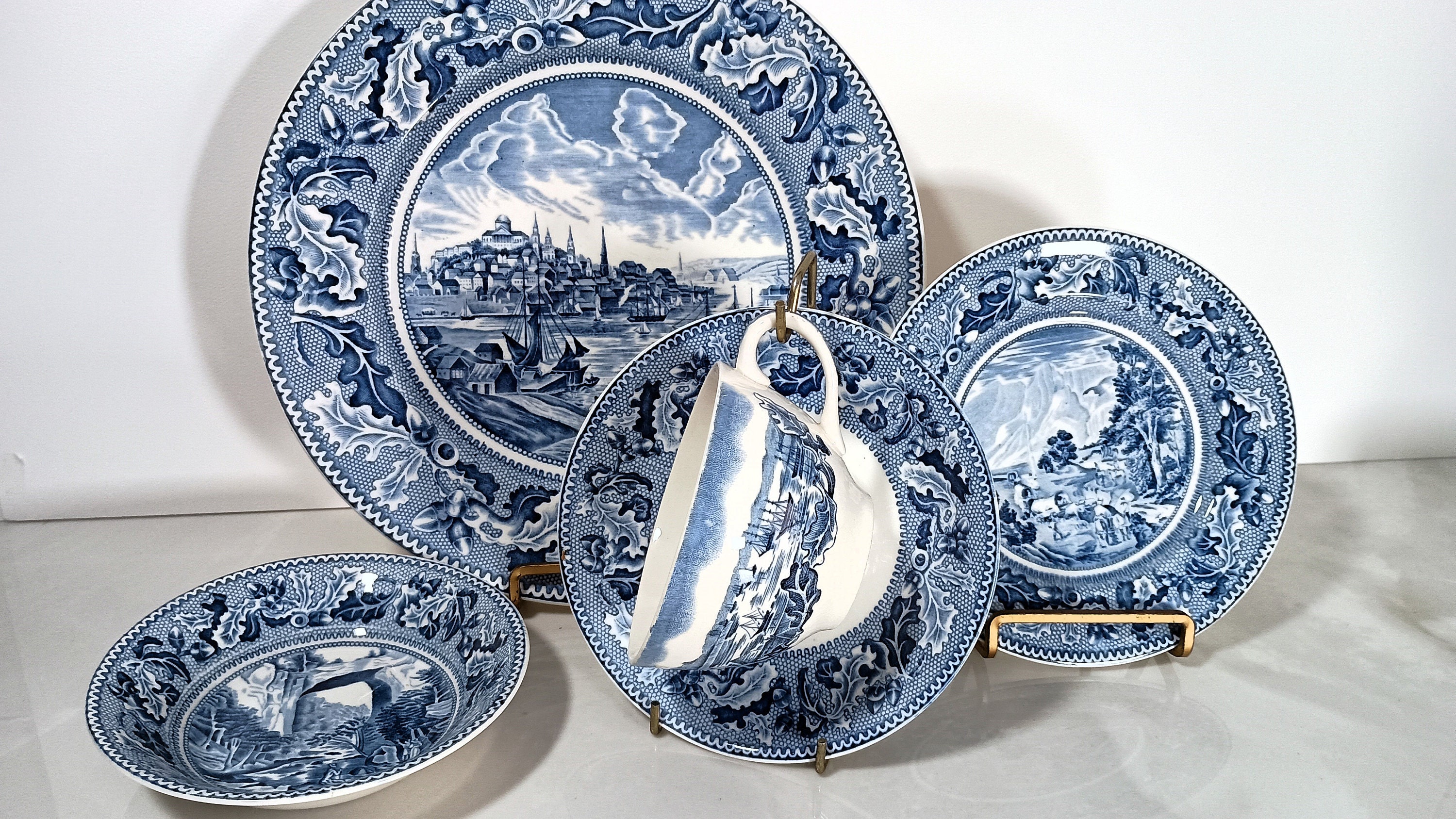 Johnson Brothers Historic America Blue Transferware Dinnerware