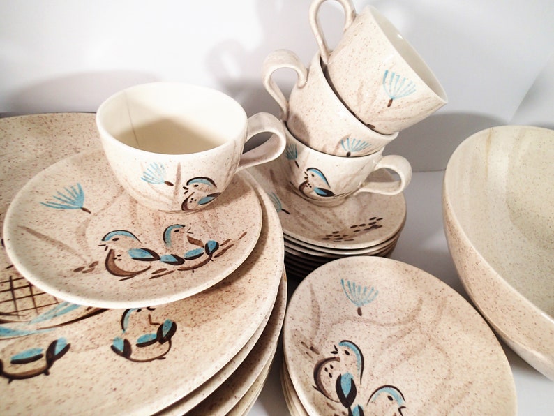 Red Wing Bob White dinnerware 52 piece set. popular Mid Etsy