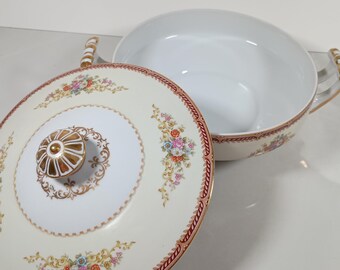 Vintage Rose China Japan RO6 Maroon Laurel Gold Trim Dinnerware