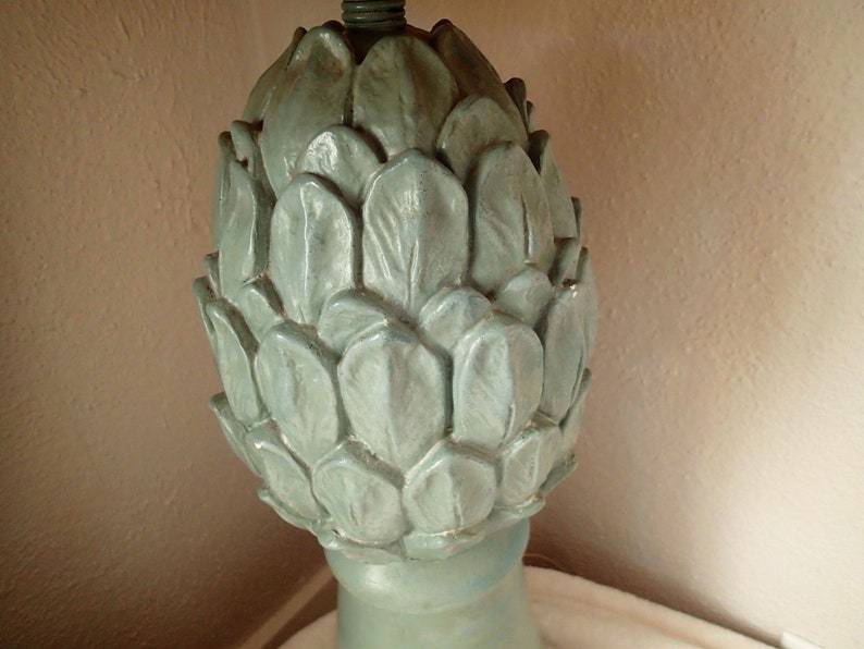Hollywood Regency Green Artichoke Table Lamp