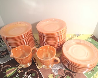 Fire King Lusterware Marigold Peach Laurel Pattern Dinnerware Sets