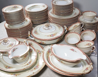 Rose China　食器　12枚セット Made in Occupid Japan, Rose China Set for 12 Dinnerware, 83