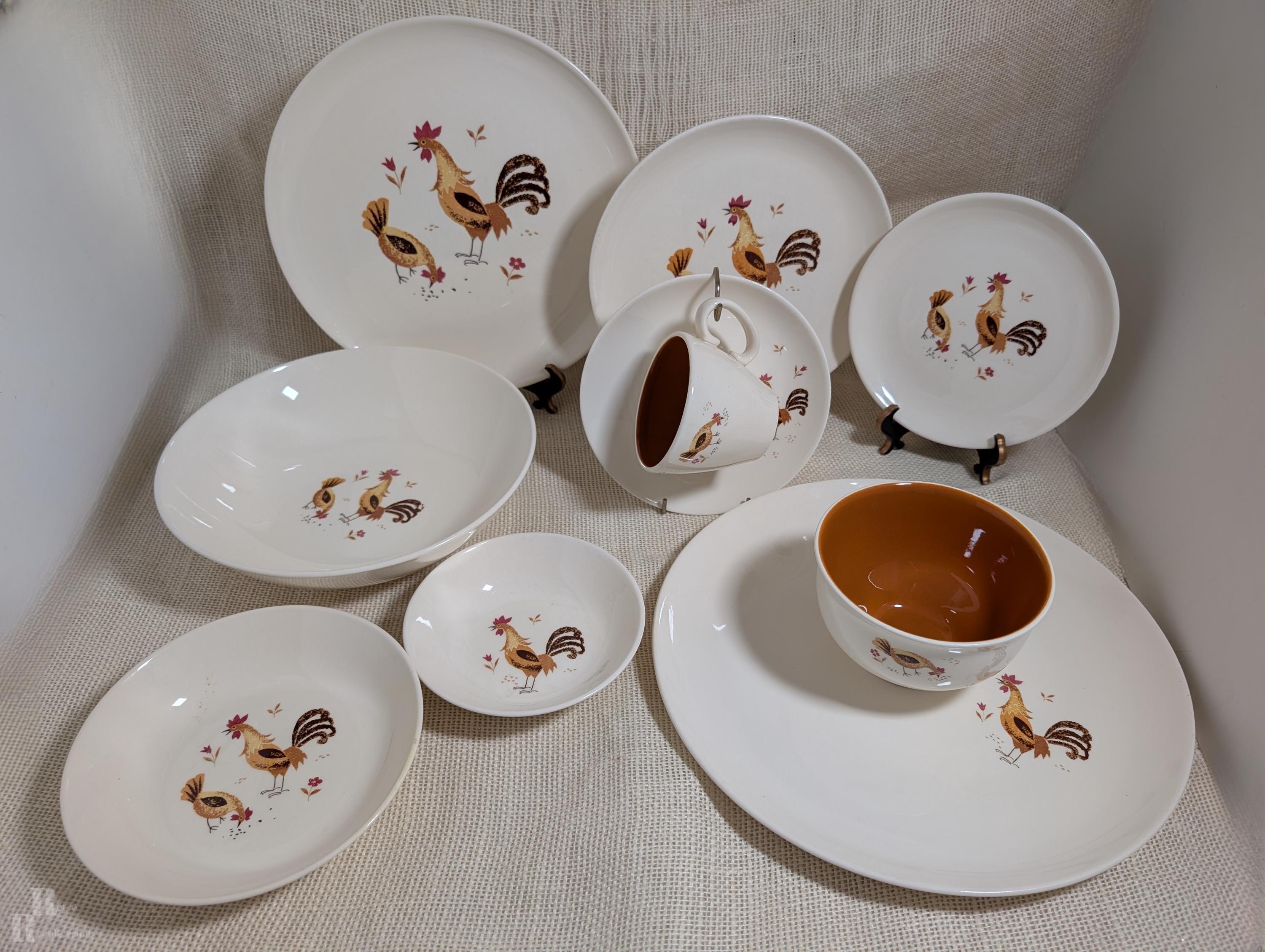 TAYLOR SMITH &TAYLOR COLORCRAFT USA製 Taylor Smith Taylor Break O' Day Dinnerware, Farmyard Chickens