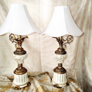 Ornate Neoclassical / Empire Revival Table Lamps - Sold individually- shades not included.