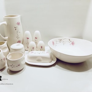 Mid-Century Franciscan Duet Pottery: Pink Rose Serving Pieces - 1960s