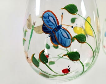 Lenox Butterfly Meadow Hand Painted Wine Glass