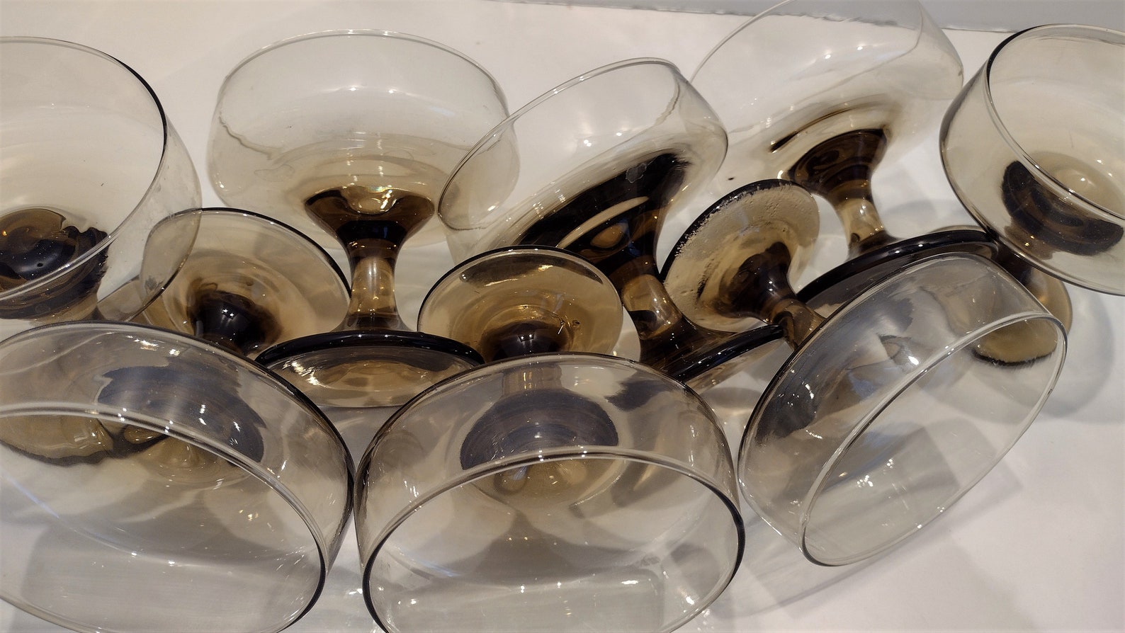 Mid Century Libbey Barware Tawny Brown Accent Low Sherbet / Etsy