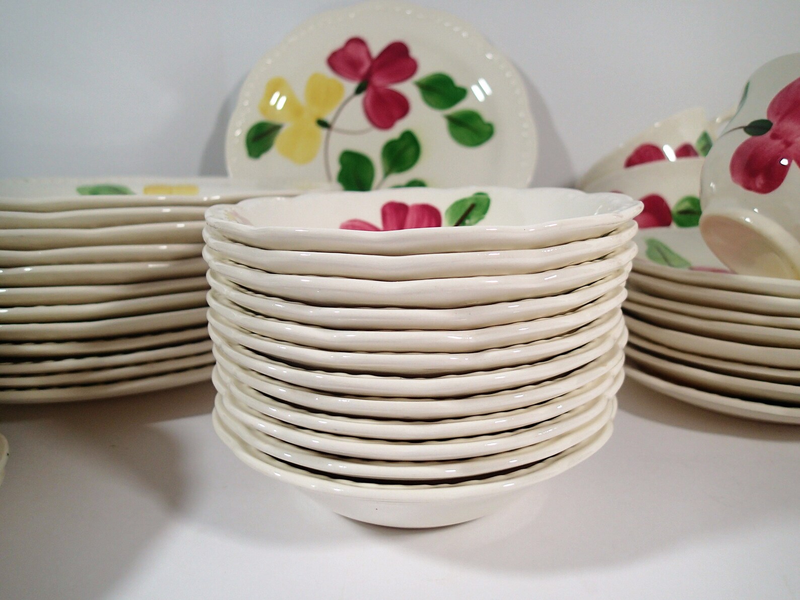 Stetson Hand Painted Heritage Dinnerware Set Yellow and Pink Etsy