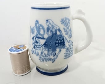 Porsgrund Norway Christmas Mug Limited Edition, Road to Bethlehem Blue White Porcelain 1970