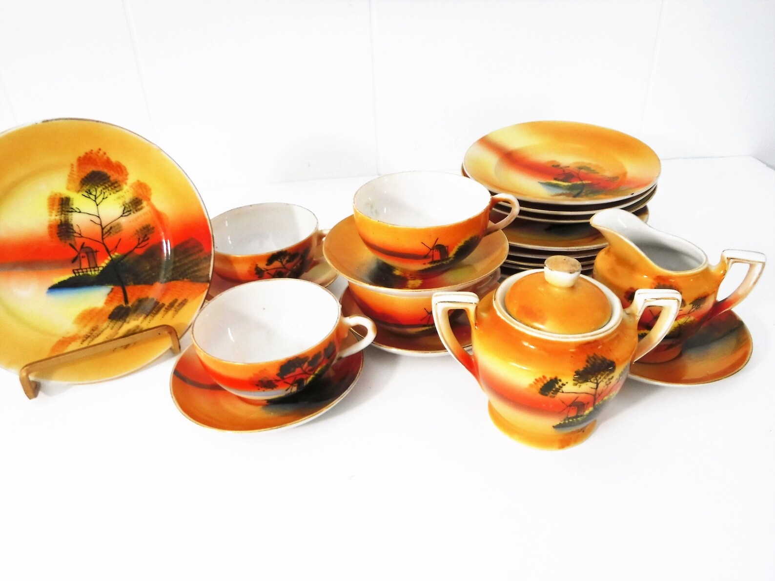 Japanese China Tea Set Child's Play Tea Set Hand Painted Etsy