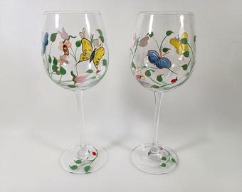 Lenox Butterfly Meadow Hand Painted Wine Glasses Set of 2 or Single