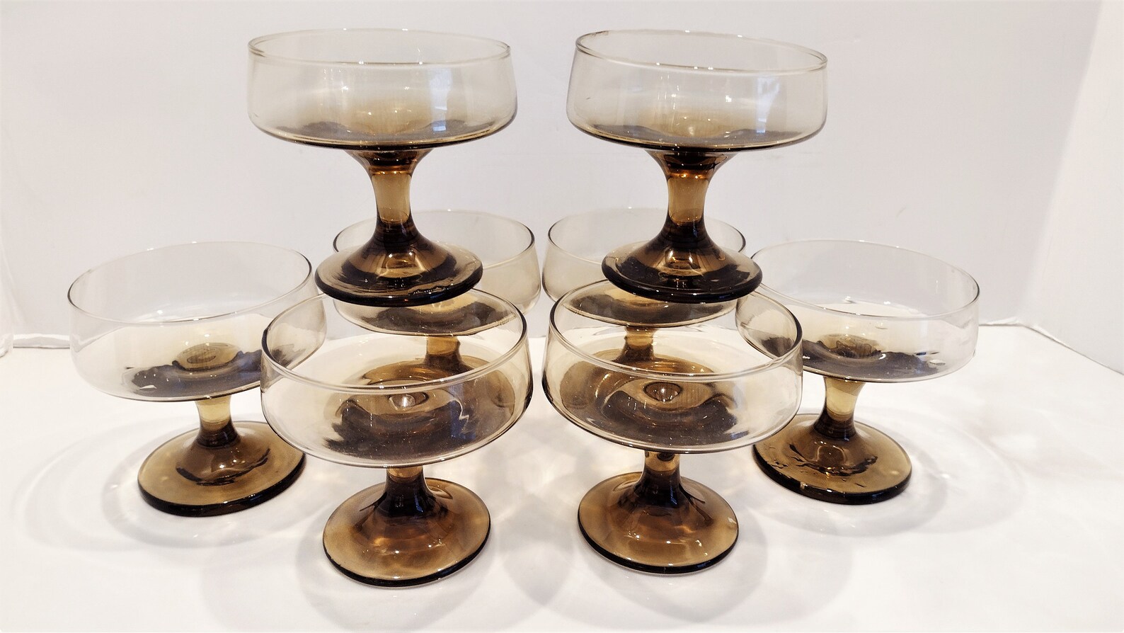 Mid Century Libbey Barware Tawny Brown Accent Low Sherbet / Etsy