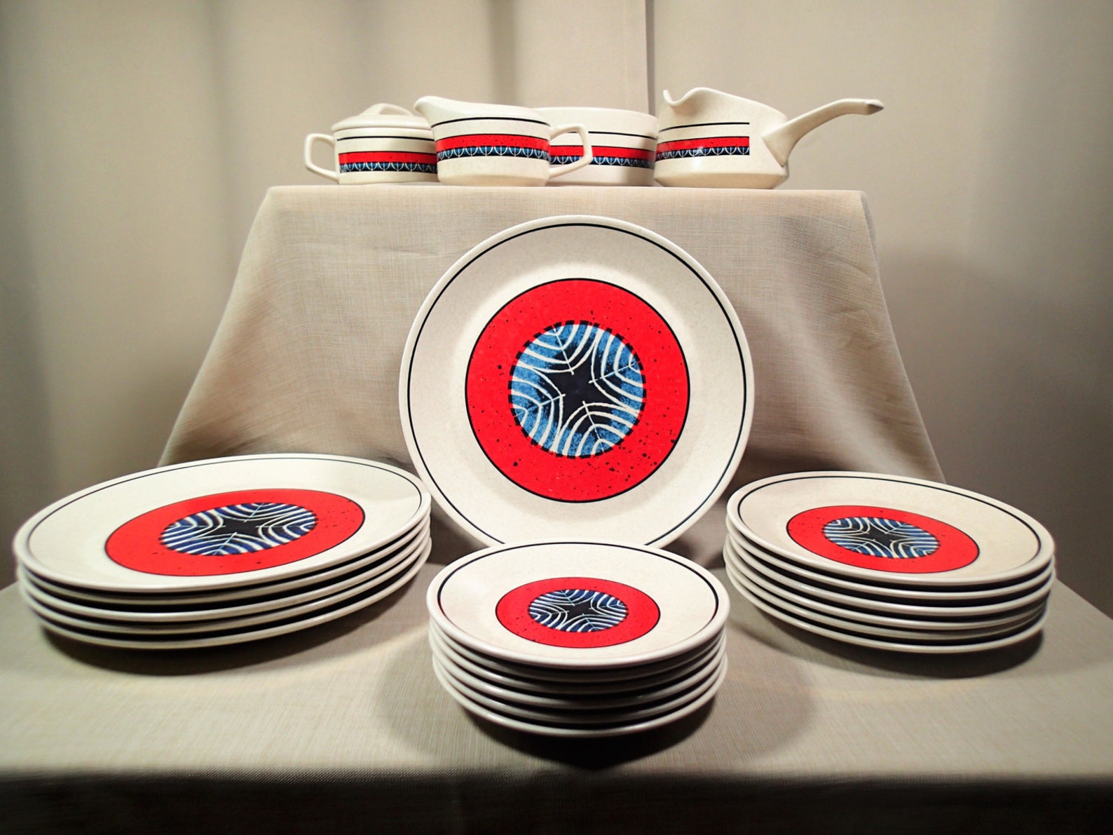 Vintage Mid Century Dinnerware Set Lenox Staccato Temperware Etsy