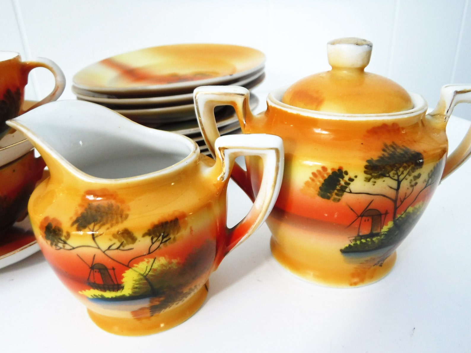 Japanese China Tea Set Child's Play Tea Set Hand Painted Etsy