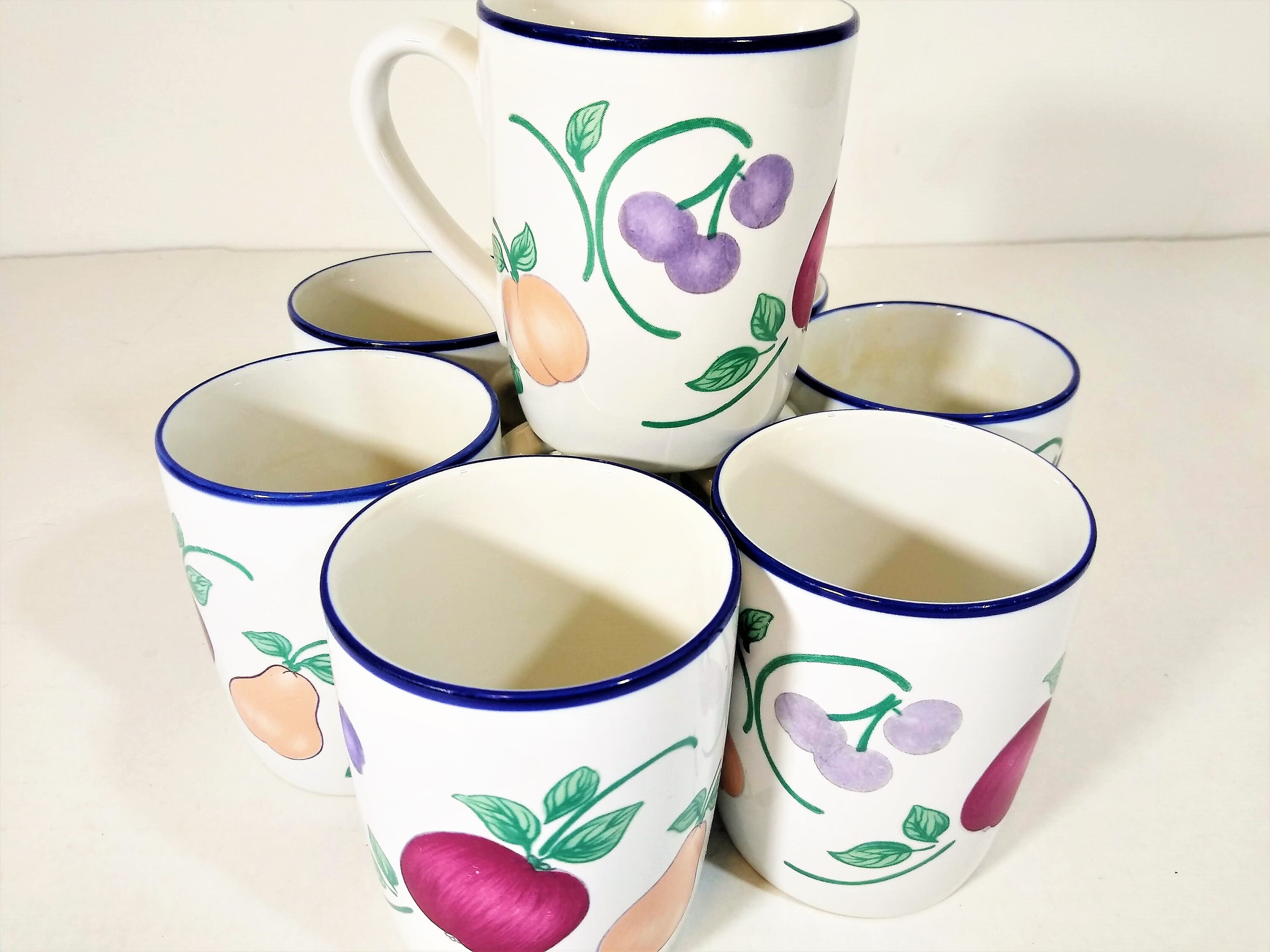 Princess House Orchard Medley Coffee Cups / Mugs set of 7 Etsy