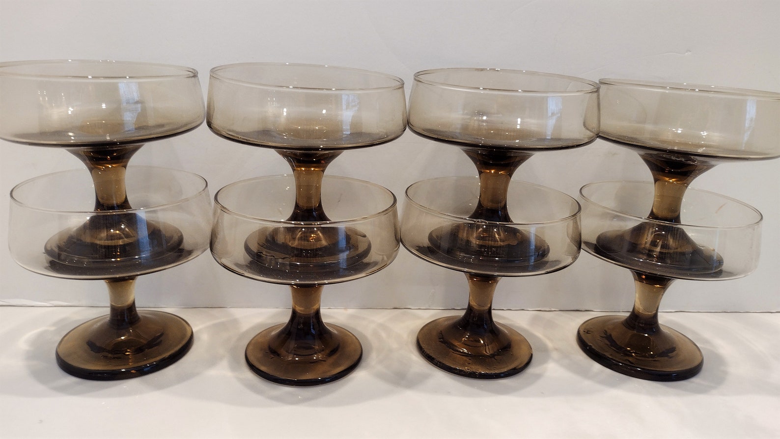 Mid Century Libbey Barware Tawny Brown Accent Low Sherbet / Etsy