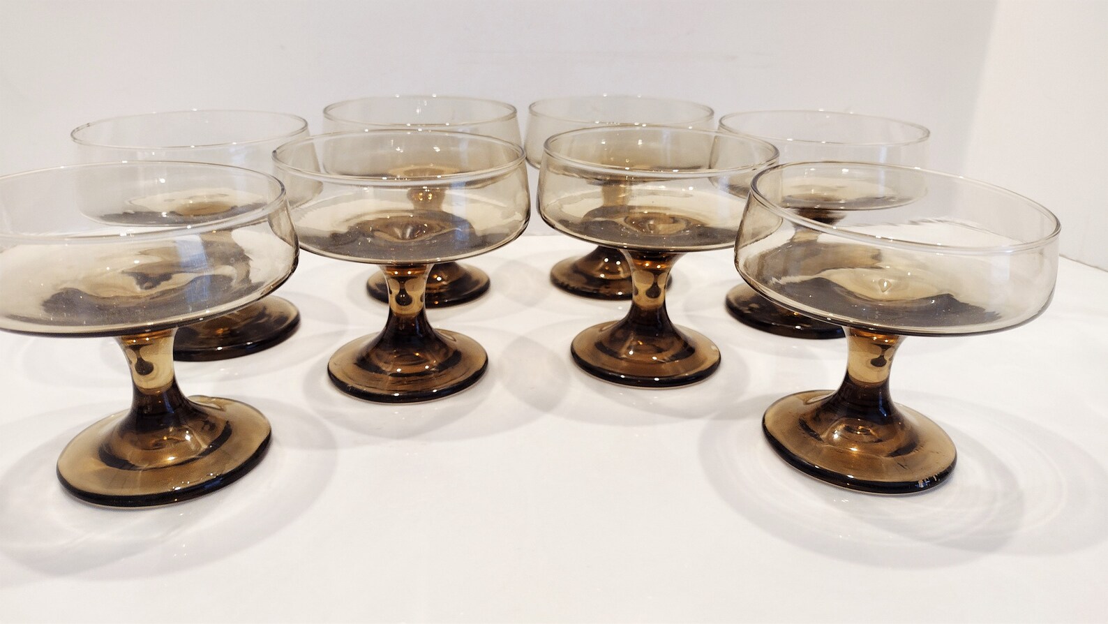 Mid Century Libbey Barware Tawny Brown Accent Low Sherbet / Etsy