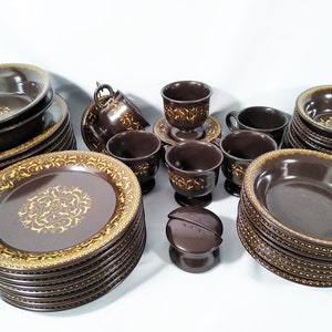 Franciscan pottery Jamoca Vintage Dinnerware place settings, Sets, and individual pieces sold separately.
