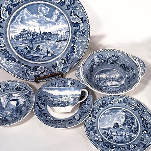 Johnson Brothers Historic America Blue and White Dinnerware Place Settings and Sets sold separately