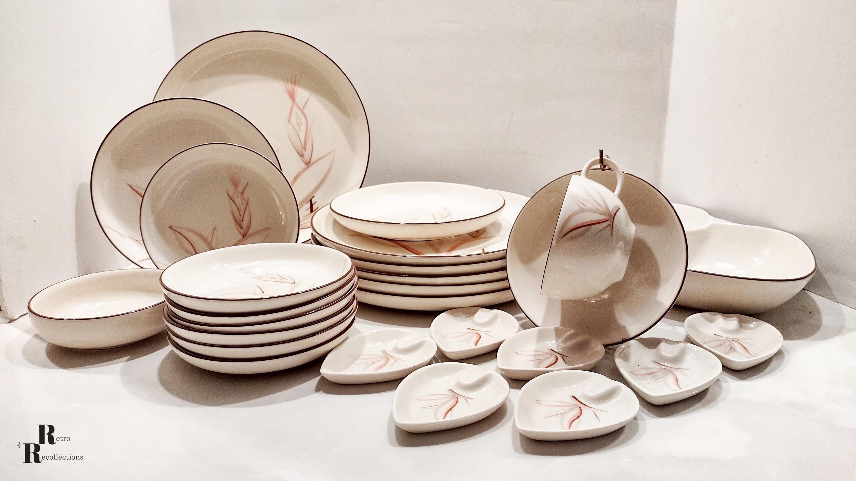 flower.comHERMES フィルジャルダン　デザート皿 4枚セット Mid Century Modern Winfield Dragon Flower Dinnerware From the