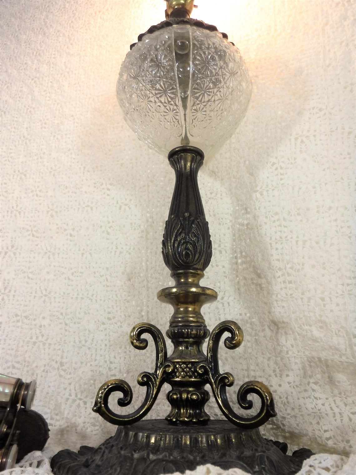 Beautiful Victorian Style Table Lamp Ornate Cast Bronzed | Etsy