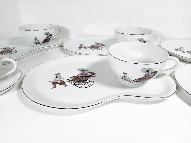 Arita Rickshaw Rikisha Luncheon Set, Service for 6 Cups and Luncheon ...