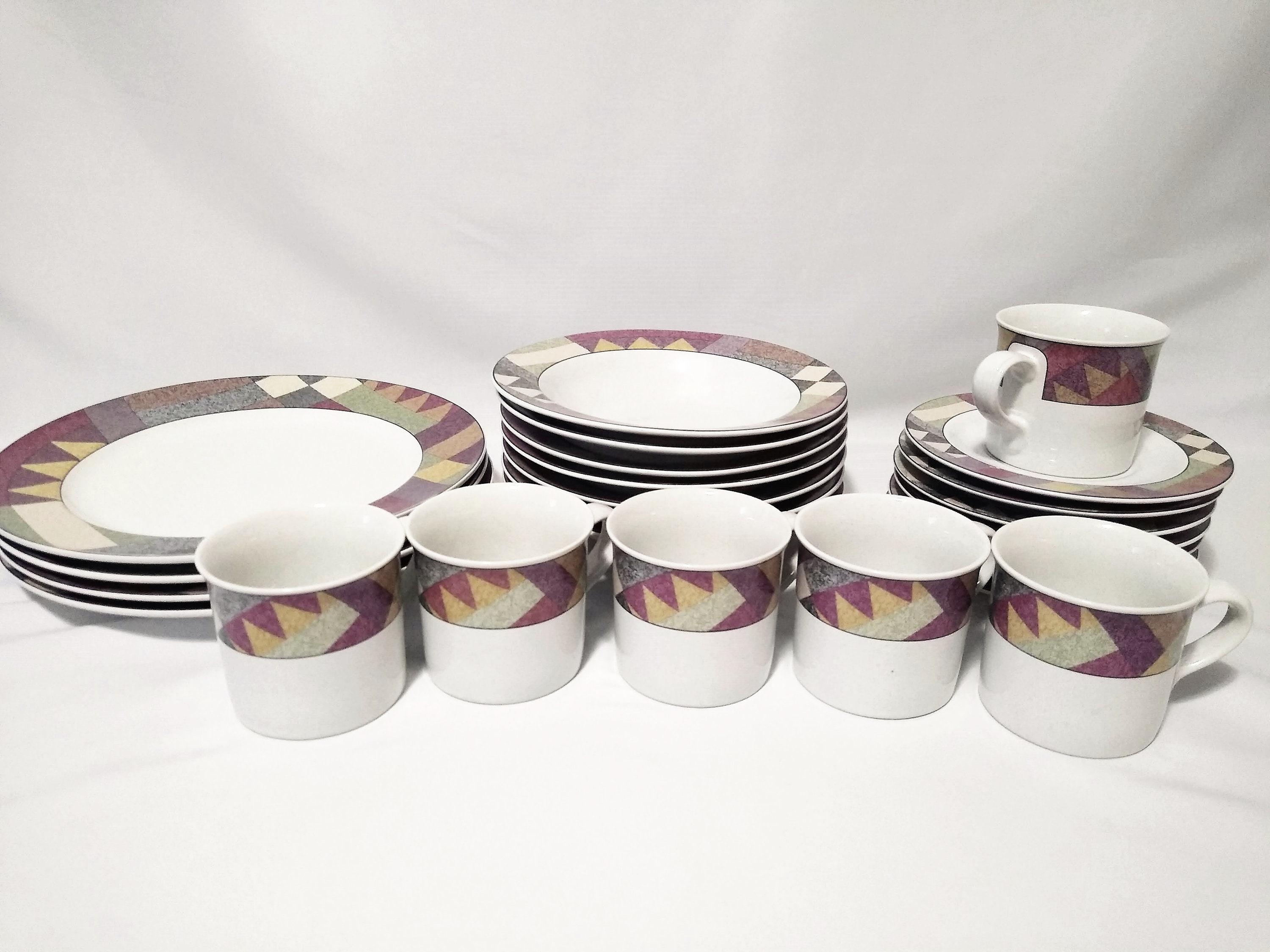 スタジオノヴァ　ヴィンテージ　5点セット　カップ&ソーサー&ボウル&プレート２ Studio Nova Palm Desert Cups, Saucers, and Pitcher Southwestern