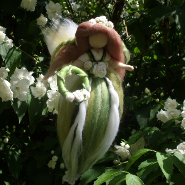 OOAK Waldorf Wool Fairy, Home Decor, Garden Ornament, Birthday Gift for Kids