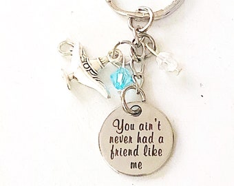 Personalized You Ain’t Never Had a Friend Like Me Aladdin Genie Disney Princess Jasmine Inspired Silver Keychain Custom Gift