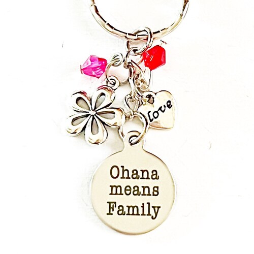 Hand Stamped Ohana Means Family Keychain Etsy