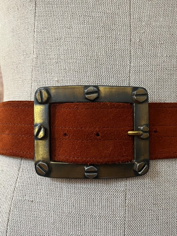 vintage brown suede belt Gem