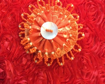 Sunny orange blossom pin brooch