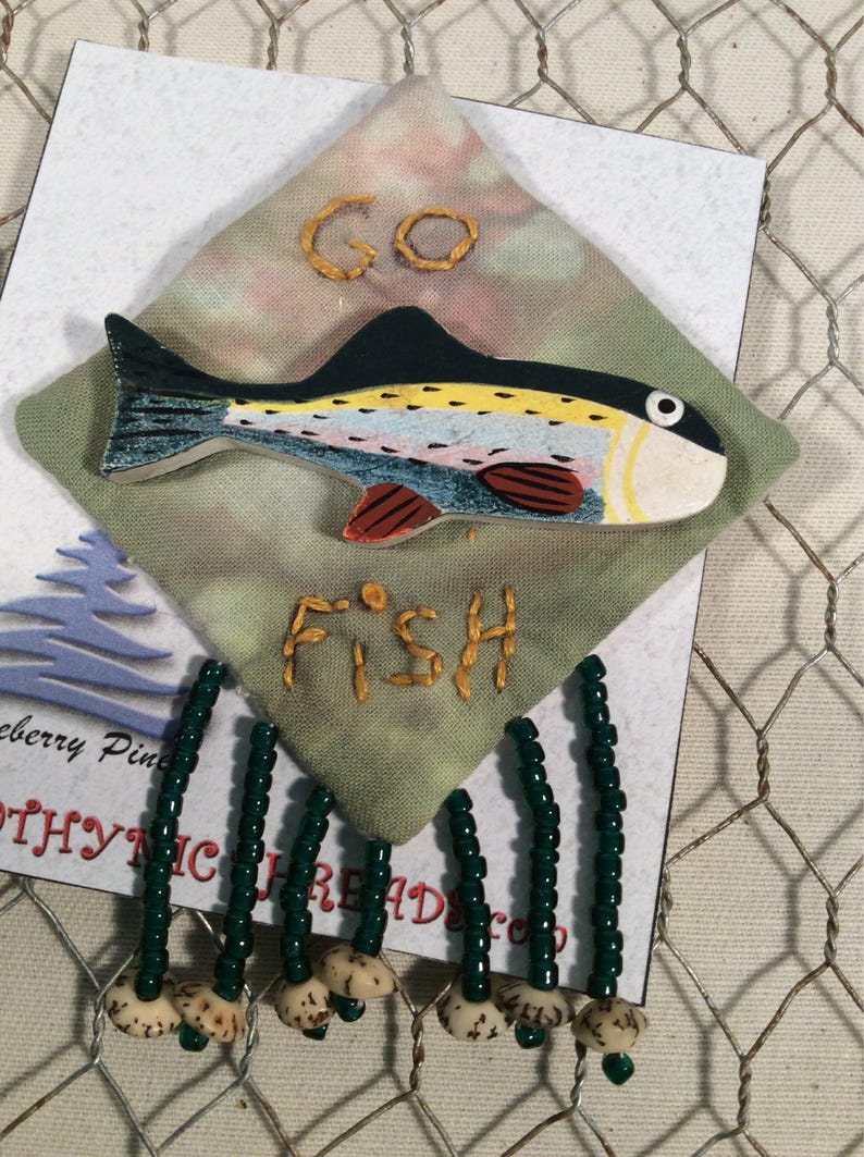 Go fish Pin brooch