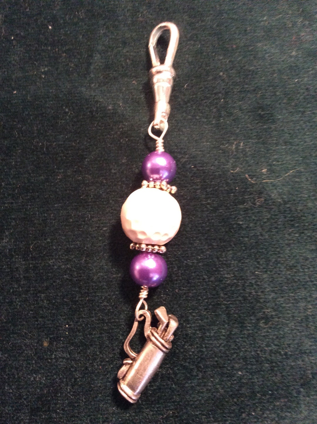 Golf Zipper Pull With Golf Ball and Golf Bag Charm Etsy