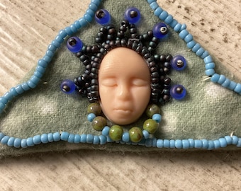 Goddess pin brooch