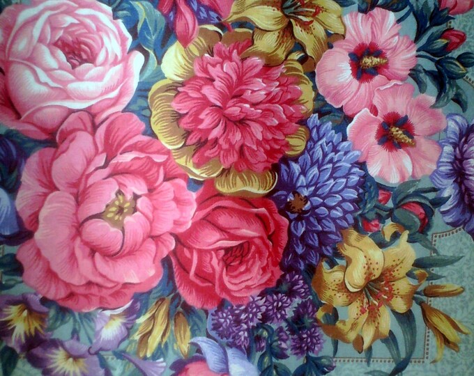 Floral Pillow Panels in Vibrant Colors 2 Panels at 17 Etsy