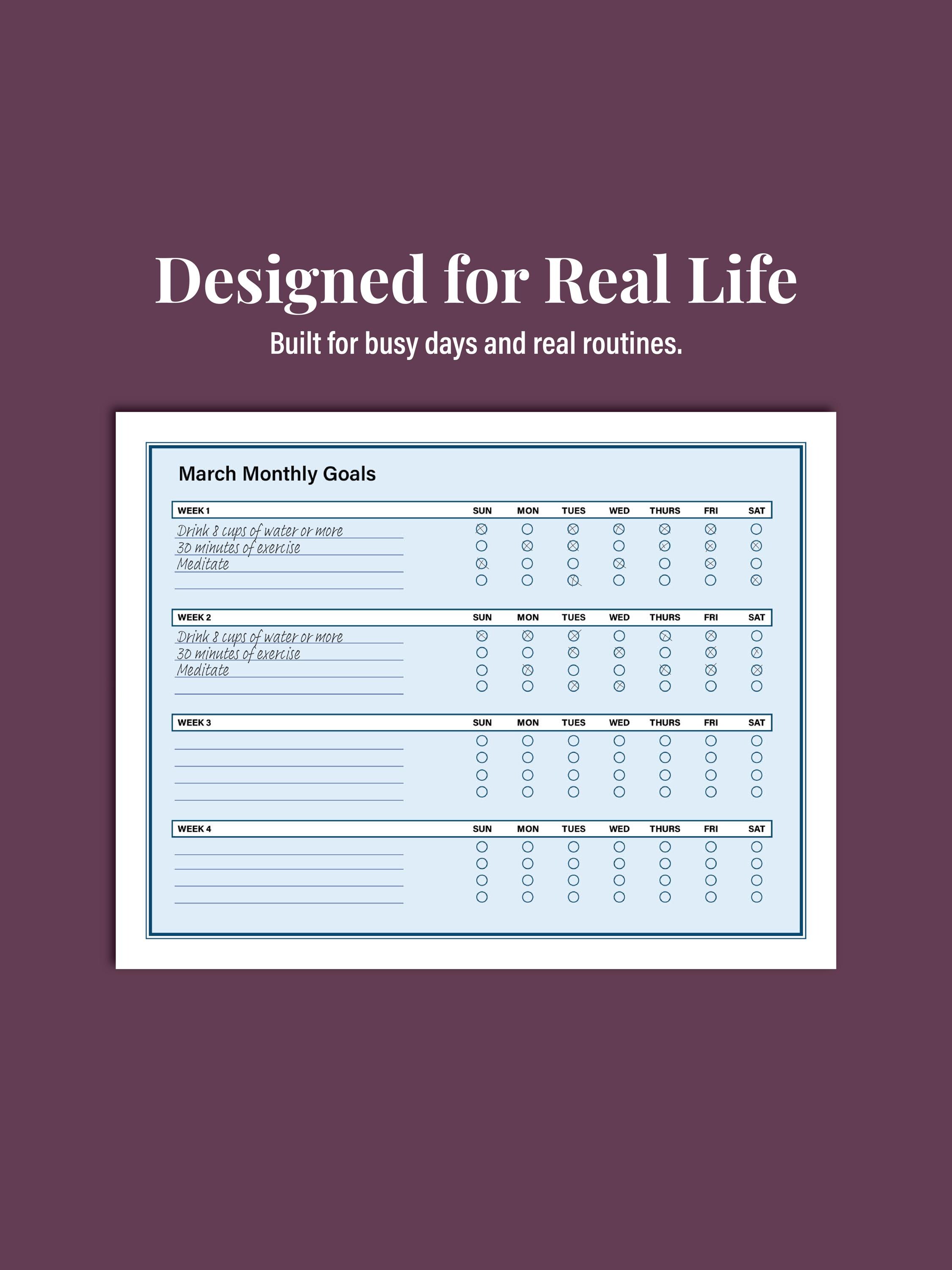 Monthly Habit Tracker Printable | Minimalist Daily Routine (digital ...