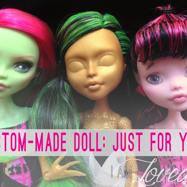 READ BEFORE PURCHASE Custom Made Doll Repaint Repainted  Monster High Ever After High Personalized Art Doll