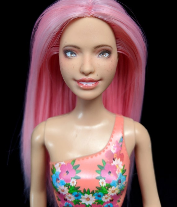 Sale Doll Custom Natural Barbie Doll Makeunder Rerooted Etsy