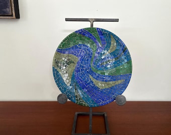 Mid Century Modern Mosaic Tile Dish Abstract Sculpture Bird Art