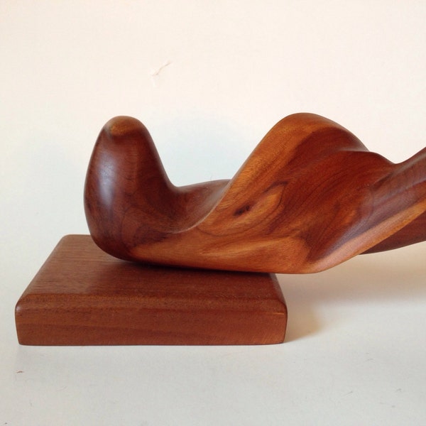 Vintage Mid Century Danish Modern Carved Teak Bird Sculpture