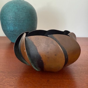 Vintage Francisco Frank Rebajes Artisan Signed Copper Bowl
