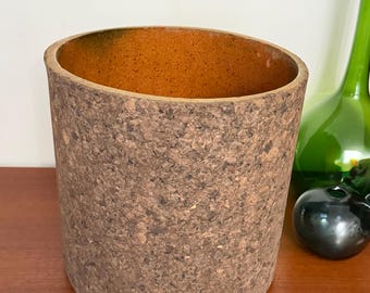 Vintage Large Architectural Modernist Cork Coated Ceramic Planter