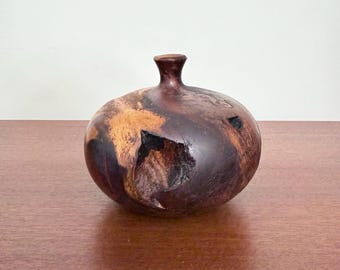 Alex Cavendish Burl Wood Modernist Weed Vase Sculpture Signed AC