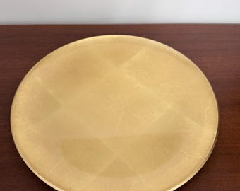Takahashi San Francisco Japan Gold Lacquer Round Serving Tray / Plate Charger 11.75”