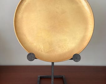 Takahashi San Francisco Japan Gold Lacquer Round Serving Tray / Plate Charger 13”